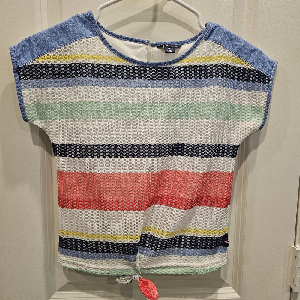 Tommy Hilfiger Kids Colorful Striped Tee - Blue, Red, Yellow, Green